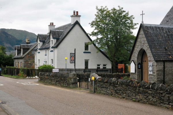 Enclosed garden and private parking area at Duart Cottage Glencoe