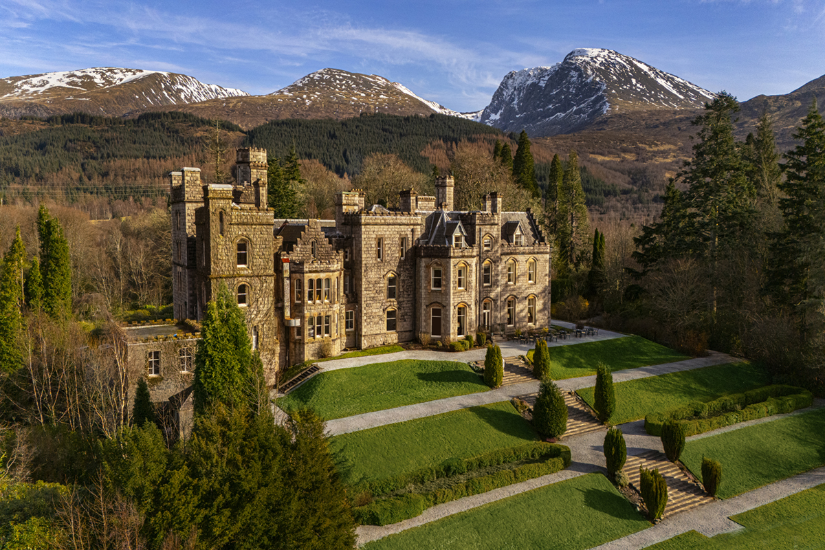 Inverlochy Castle near Duart Cottage, Glencoe, Scotland