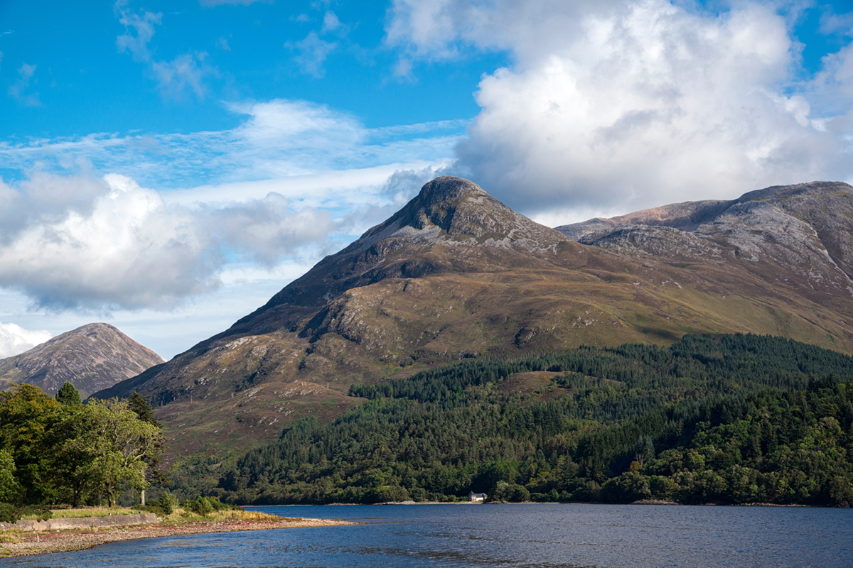 The Pap of Glencoe sitting on the edge of Loch Leven, Scottish Highlands