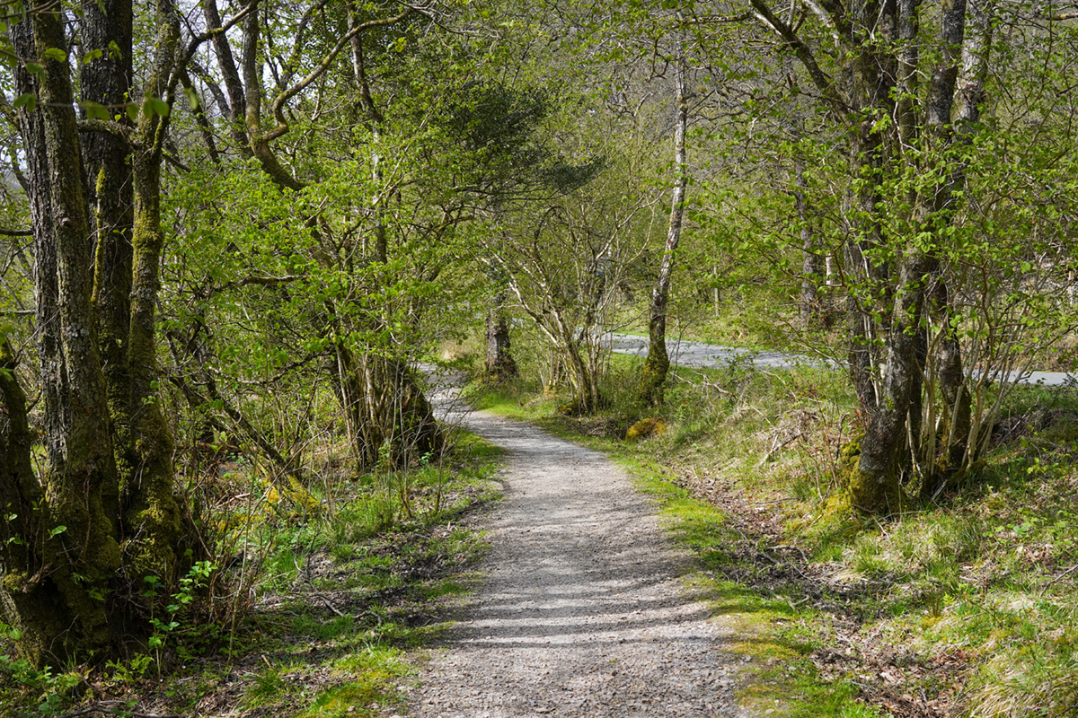 The "Orbital Track" hiking path in Glencoe in the Scottish highlands